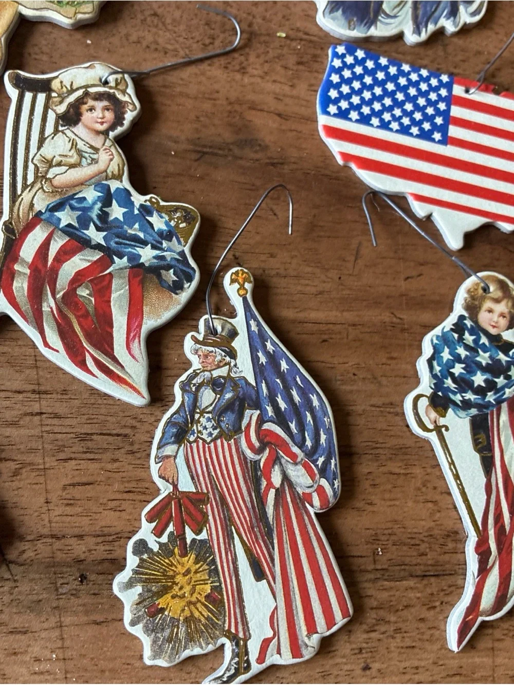 Merrimack Ornament Lot of 9 Patriotic and Angels